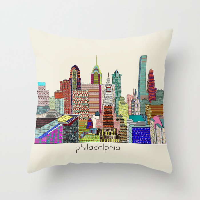 Philadelphia city sklyine Throw Pillow Gallery Image 6