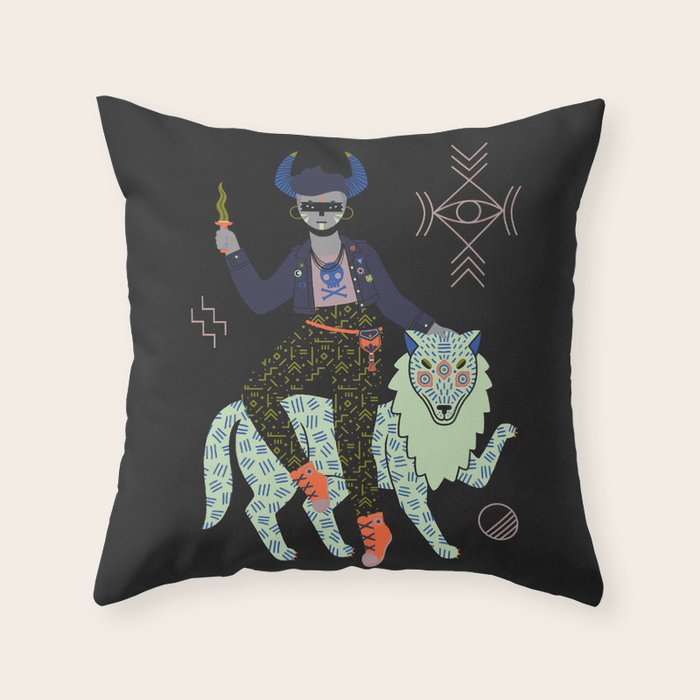Witch Series: Demon Throw Pillow Gallery Image 6