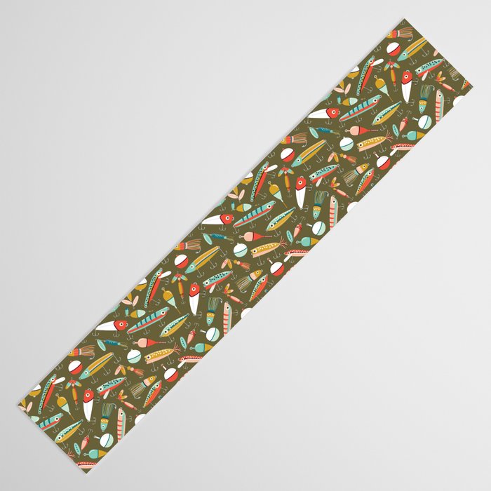 Fishing Lures Green Table Runner Gallery Image 3