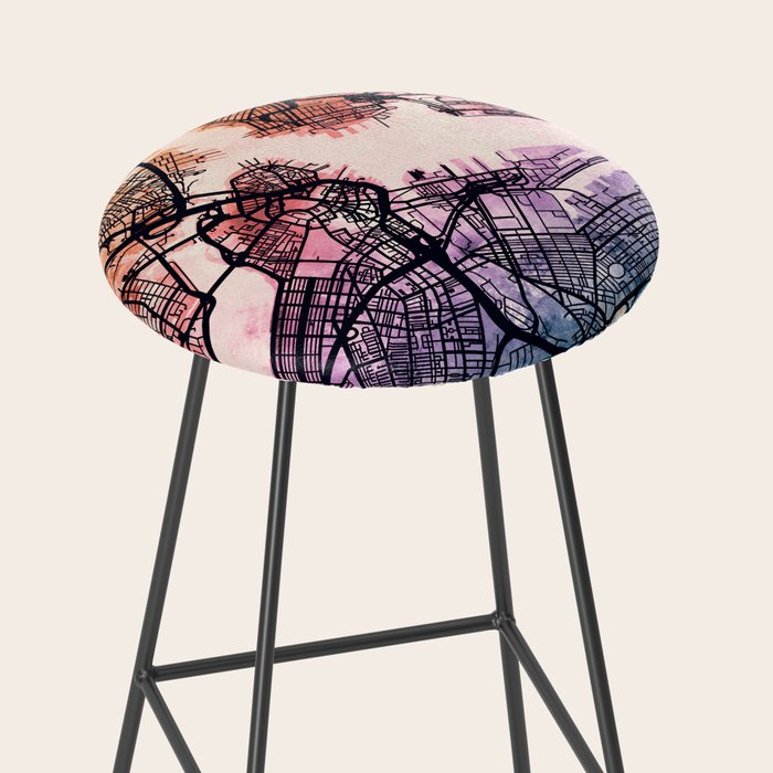 Boston Massachusetts Street Map Stool Gallery Image 2