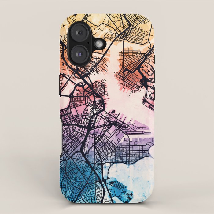 Boston Massachusetts Street Map iPhone Case Gallery Image 1