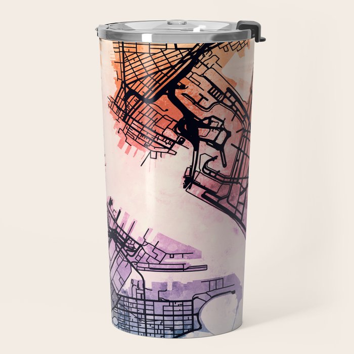 Boston Massachusetts Street Map Travel Mug Gallery Image 2