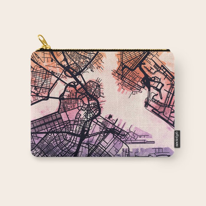Boston Massachusetts Street Map Carry All Pouch Gallery Image 1