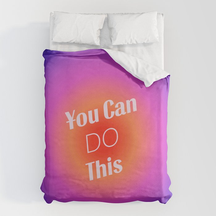 You Can Do This - Gradient Inspirational Quotes Duvet Cover Gallery Image 1