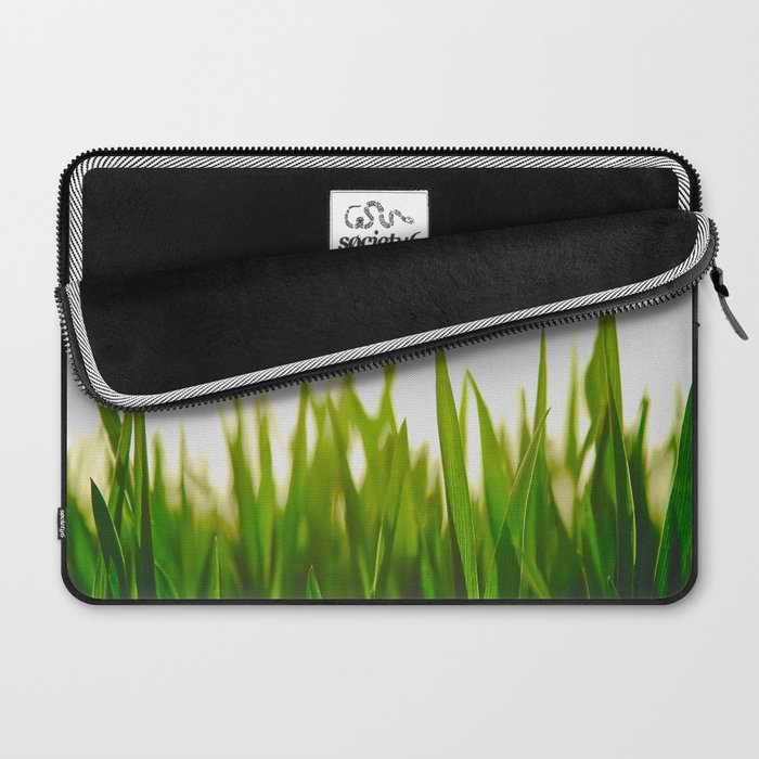 Close Up Of Green Blades Of Grass Laptop Sleeve Gallery Image 2