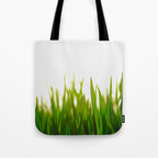 Close Up Of Green Blades Of Grass Tote Bag Gallery Image 1