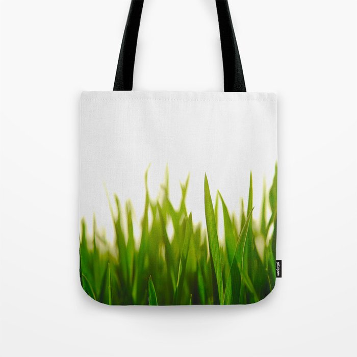 Close Up Of Green Blades Of Grass Tote Bag Gallery Image 1