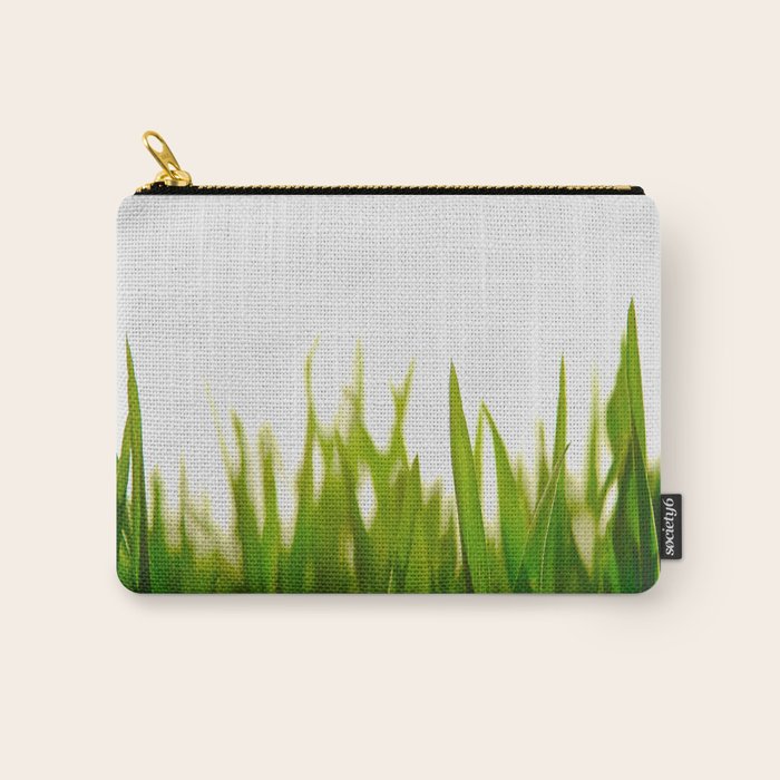 Close Up Of Green Blades Of Grass Carry All Pouch Gallery Image 1