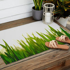 Close Up Of Green Blades Of Grass Outdoor Rug Gallery Image 2