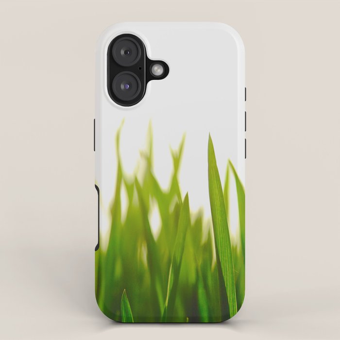 Close Up Of Green Blades Of Grass iPhone Case Gallery Image 1