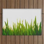 Close Up Of Green Blades Of Grass Outdoor Rug Gallery Image 1