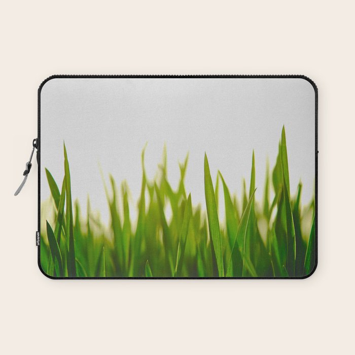 Close Up Of Green Blades Of Grass Laptop Sleeve Gallery Image 1