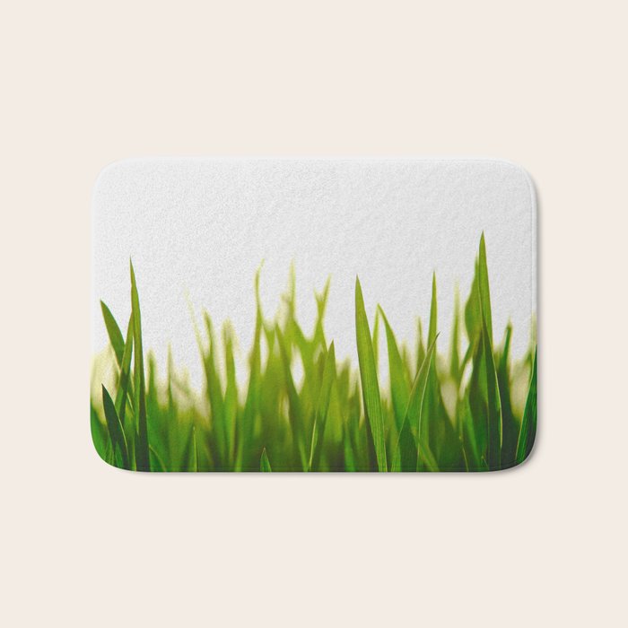 Close Up Of Green Blades Of Grass Bath Mat Gallery Image 1