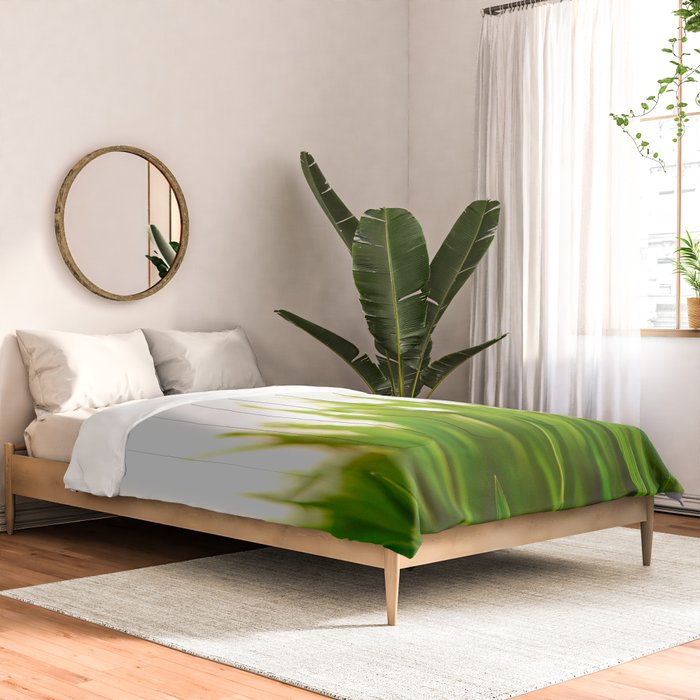 Close Up Of Green Blades Of Grass Comforter Gallery Image 2