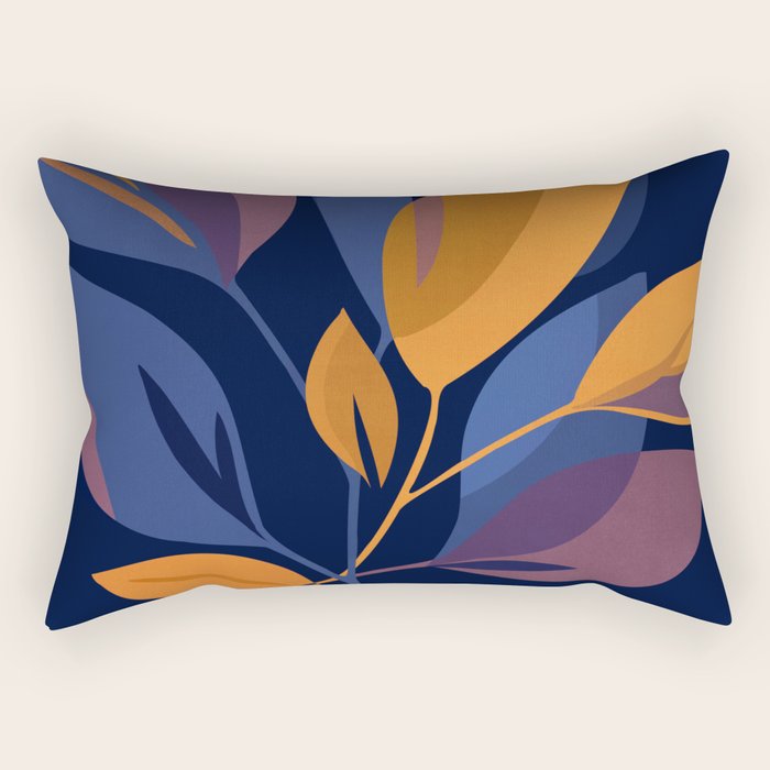 Scorpio Dark Abstract Botanical Rectangular Pillow Gallery Image 1
