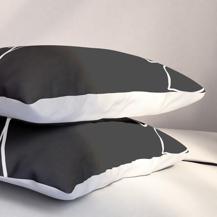 Monstera minimal - black Pillow Sham Gallery Image 3
