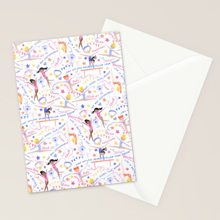 Gymnast Girls Stationery Card Gallery Image 2