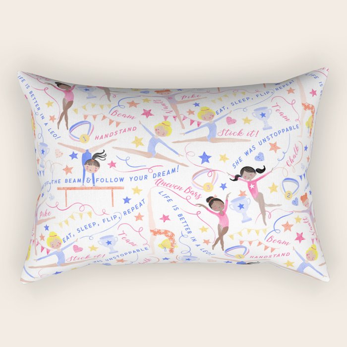 Gymnast Girls Rectangular Pillow Gallery Image 2