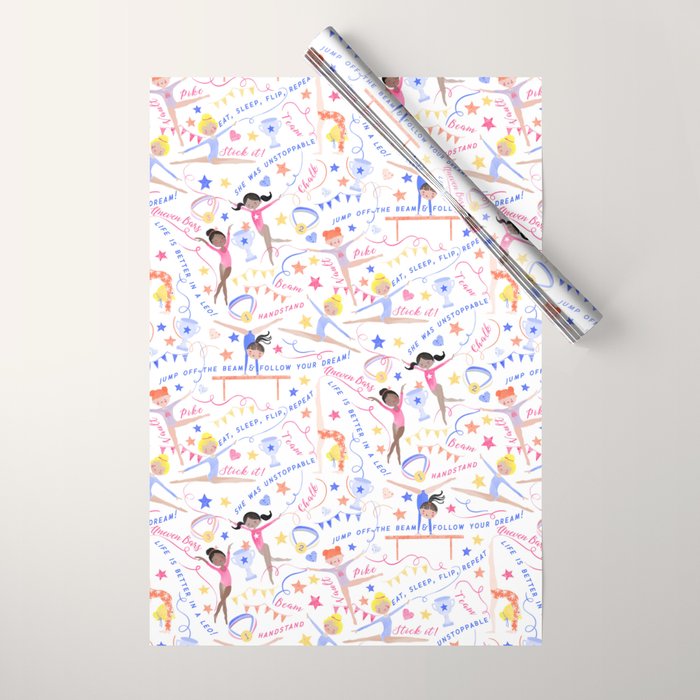 Gymnast Girls Wrapping Paper Gallery Image 1
