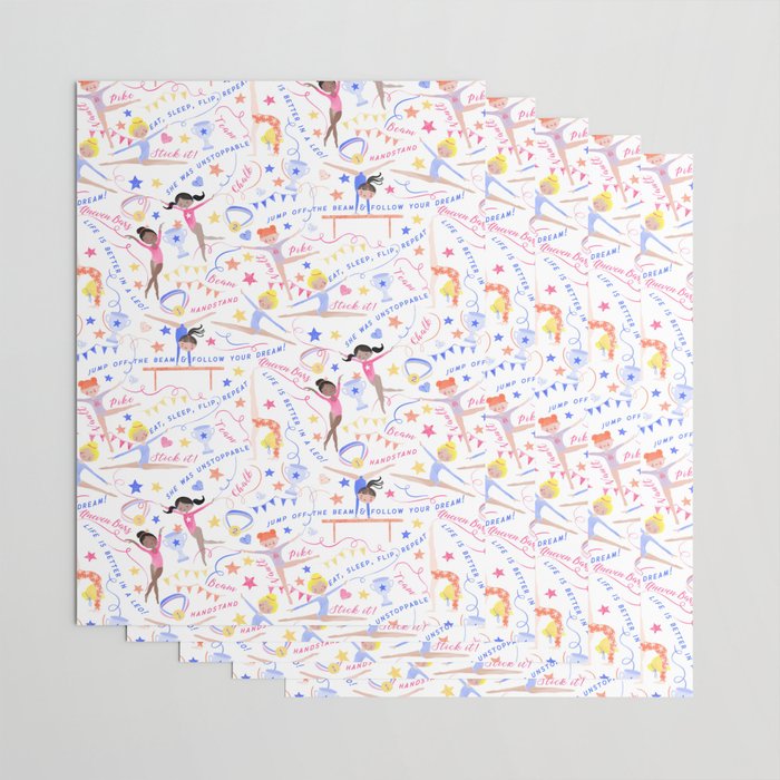 Gymnast Girls Wrapping Paper Gallery Image 3