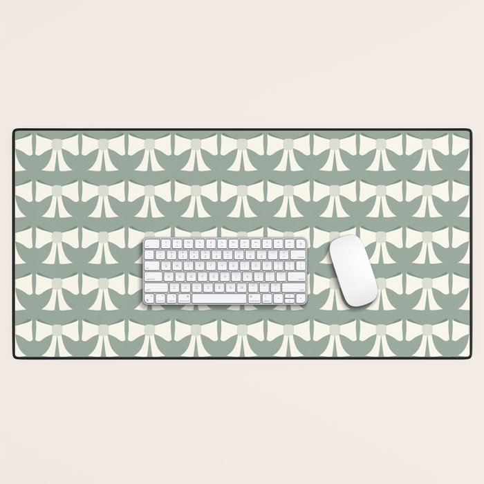 Vintage Bows XIV Green Sage Desk Mat Gallery Image 1