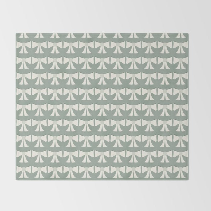 Vintage Bows XIV Green Sage Throw Blanket Gallery Image 2