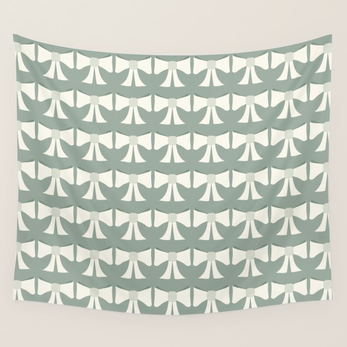 Vintage Bows XIV Green Sage Wall Tapestry Gallery Image 4
