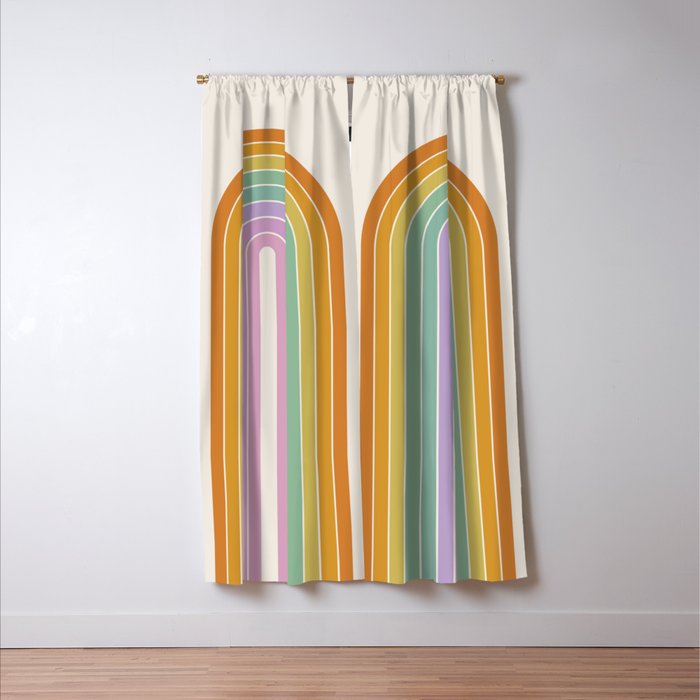 Gradient Arch XV Tropical Mid Century Modern Rainbow Window Curtain Gallery Image 3