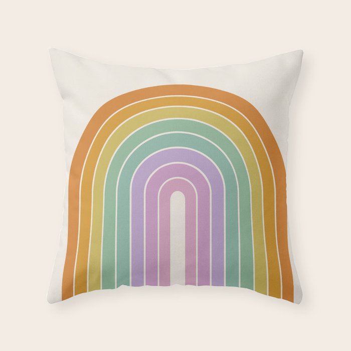 Gradient Arch XV Tropical Mid Century Modern Rainbow Throw Pillow Gallery Image 6