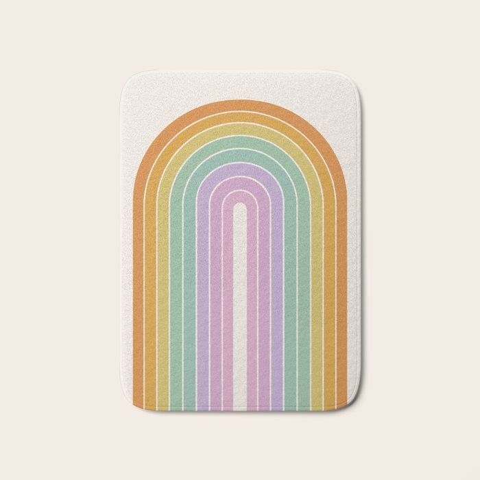 Gradient Arch XV Tropical Mid Century Modern Rainbow Bath Mat Gallery Image 1