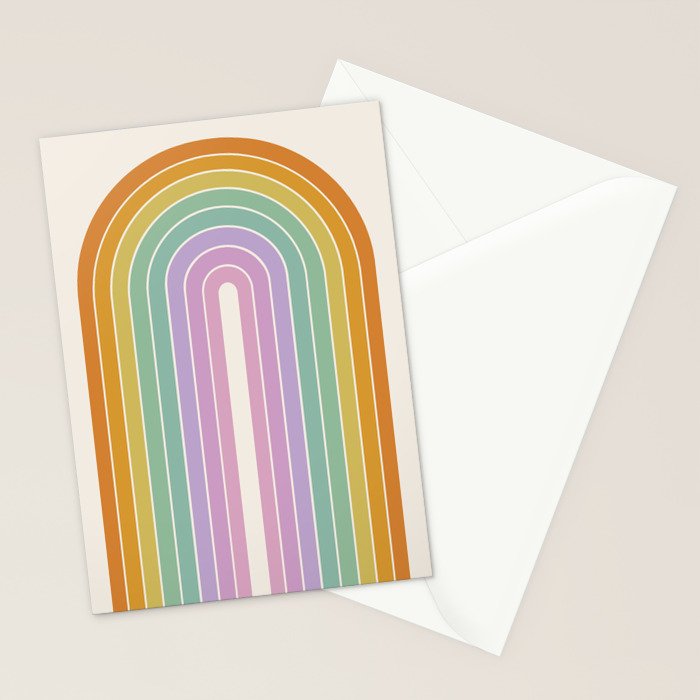 Gradient Arch XV Tropical Mid Century Modern Rainbow Stationery Card Gallery Image 2