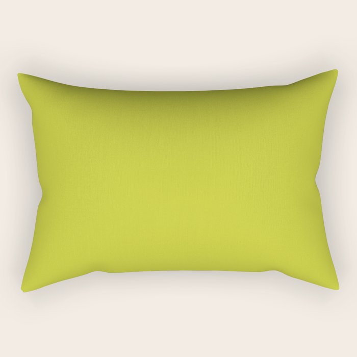 Eccentric Lime Solid Color Plain Yellowish Green Shade Modern Abstract Rectangular Pillow Gallery Image 1