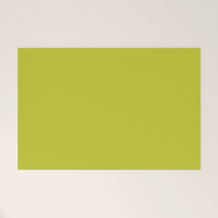 Eccentric Lime Solid Color Plain Yellowish Green Shade Modern Abstract Welcome Mat Gallery Image 1