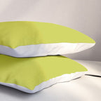 Eccentric Lime Solid Color Plain Yellowish Green Shade Modern Abstract Pillow Sham Gallery Image 3