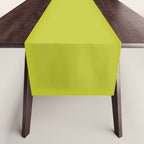 Eccentric Lime Solid Color Plain Yellowish Green Shade Modern Abstract Table Runner Gallery Image 1