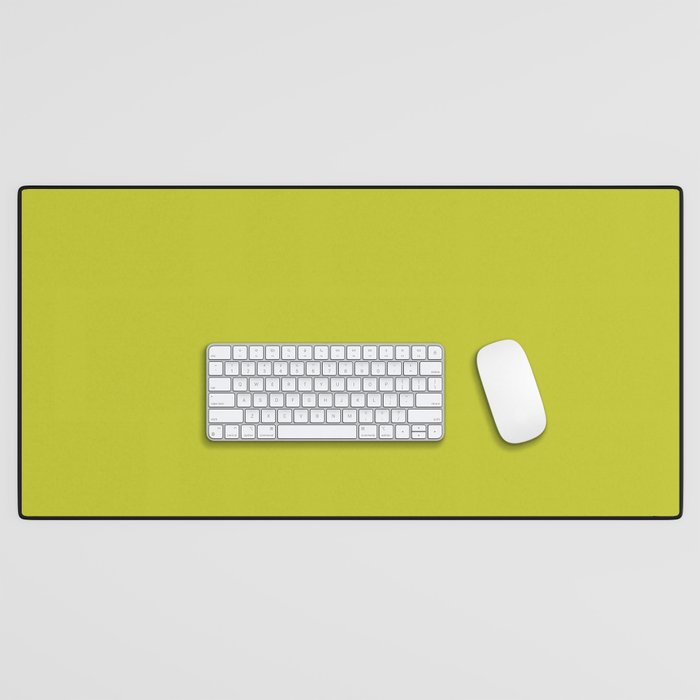 Eccentric Lime Solid Color Plain Yellowish Green Shade Modern Abstract Desk Mat Gallery Image 1