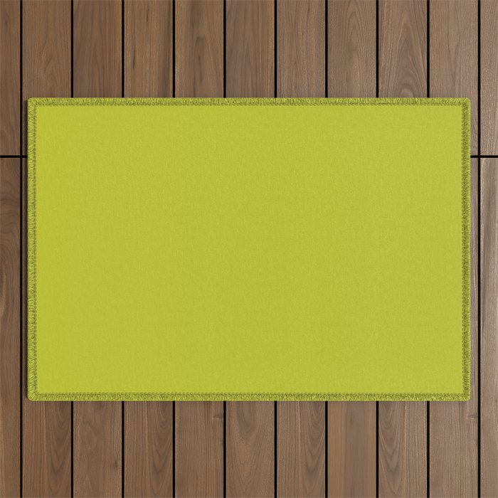 Eccentric Lime Solid Color Plain Yellowish Green Shade Modern Abstract Outdoor Rug Gallery Image 1
