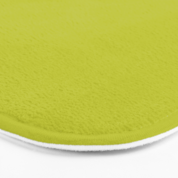 Eccentric Lime Solid Color Plain Yellowish Green Shade Modern Abstract Bath Mat Gallery Image 3