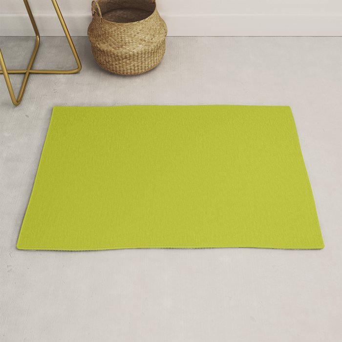 Eccentric Lime Solid Color Plain Yellowish Green Shade Modern Abstract Rug Gallery Image 1