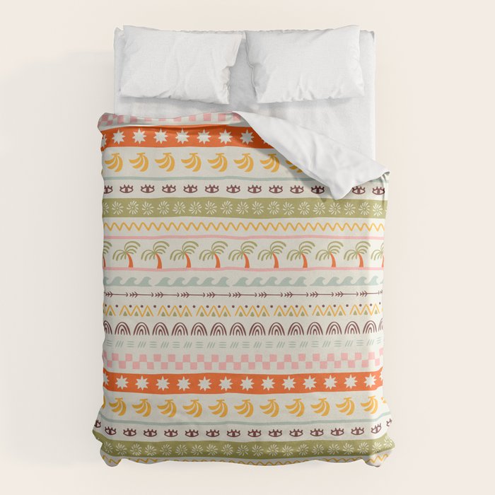 Vintage tropical summer nature art pattern Duvet Cover Gallery Image 1