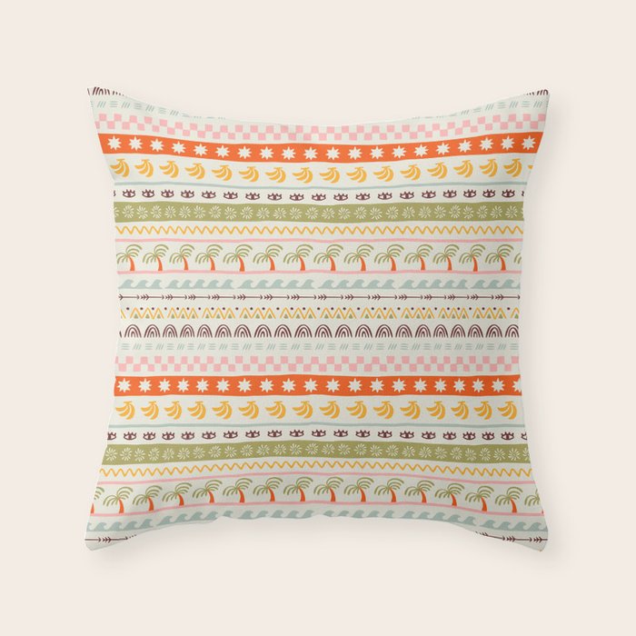 Vintage tropical summer nature art pattern Throw Pillow Gallery Image 6