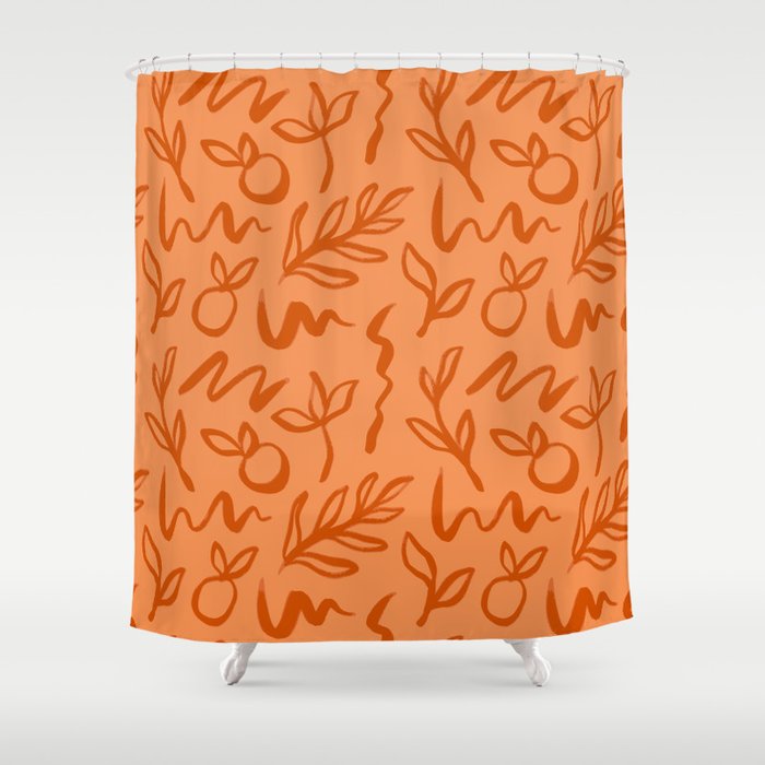Organic watercolor plant nature art pattern Shower Curtain Gallery Image 1