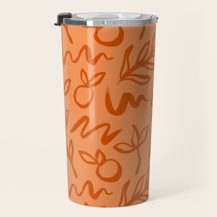 Organic watercolor plant nature art pattern Travel Mug Gallery Image 3
