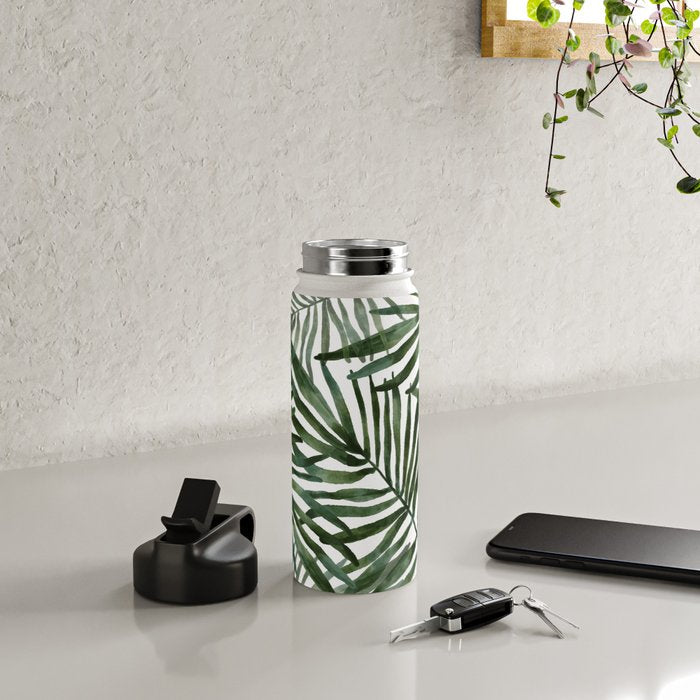 Watercolor simple leaves Water Bottle Gallery Image 4
