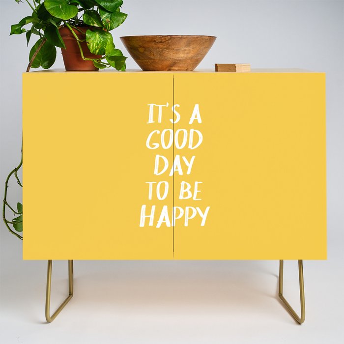 It's a Good Day to Be Happy - Yellow Credenza Gallery Image 1