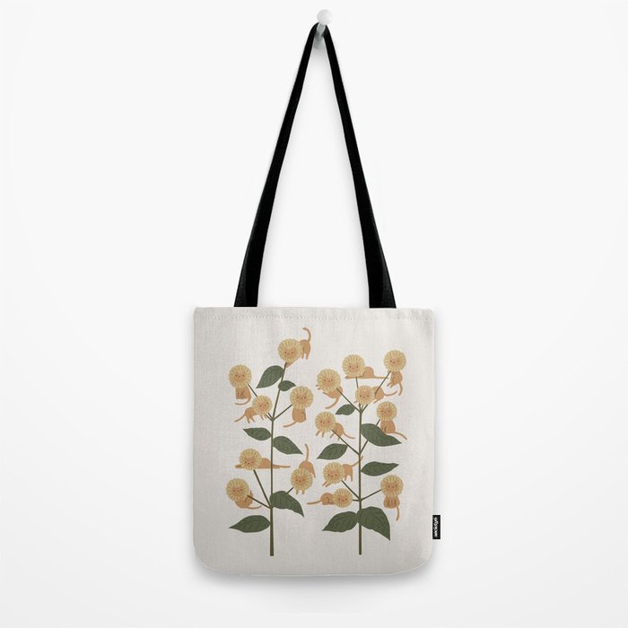 Cat and Plant 7B Tote Bag Gallery Image 2