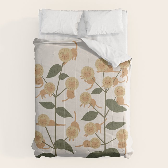 Cat and Plant 7B Comforter Gallery Image 6