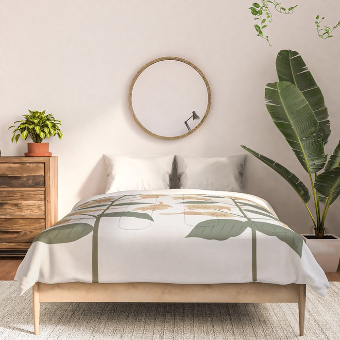 Cat and Plant 7B Comforter Gallery Image 3