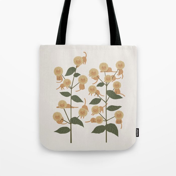 Cat and Plant 7B Tote Bag Gallery Image 1