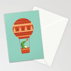 Dragon On Hot Air Balloon Stationery Card Gallery Image 2
